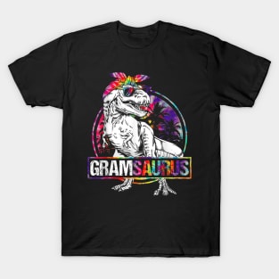 Gramsaurus Dinosaur Gram Saurus Family Matching Tie Dye T-Shirt